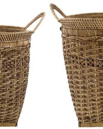 Opbevaringskurve House Doctor Pura  -pak   Rattan Og Bambus Natur ø31   H40 Cm