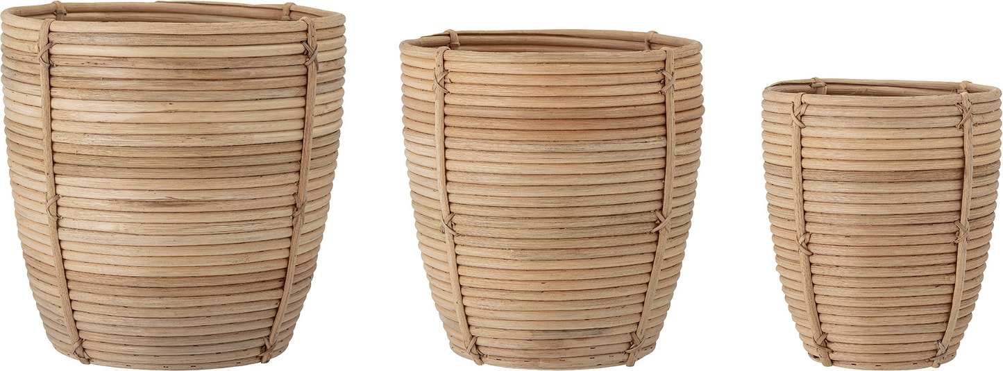 Opbevaringskurvesæt Creative Collection Karly Rattan Natur ø36 H28 Cm Stk