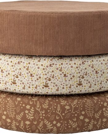Opbevaringspuf Bloomingville Mini Jo ø43   H32 Cm Brun   Børnepuf Med Mønstre