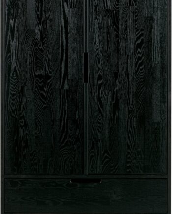 Opbevaringsskab Woood Exclusive Silas 85x35x149 Cm Sort Ask Med Låger