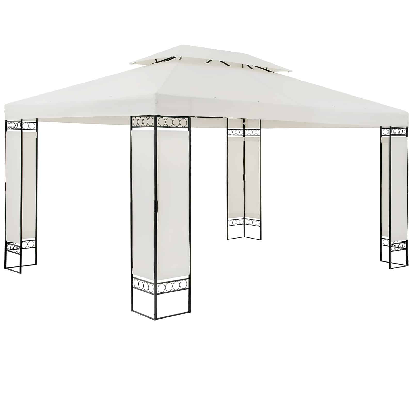 Pavillon Havetelt Havepavillon Elda 3x4m Metal Vandafvisende Luksus  Farve: Creme