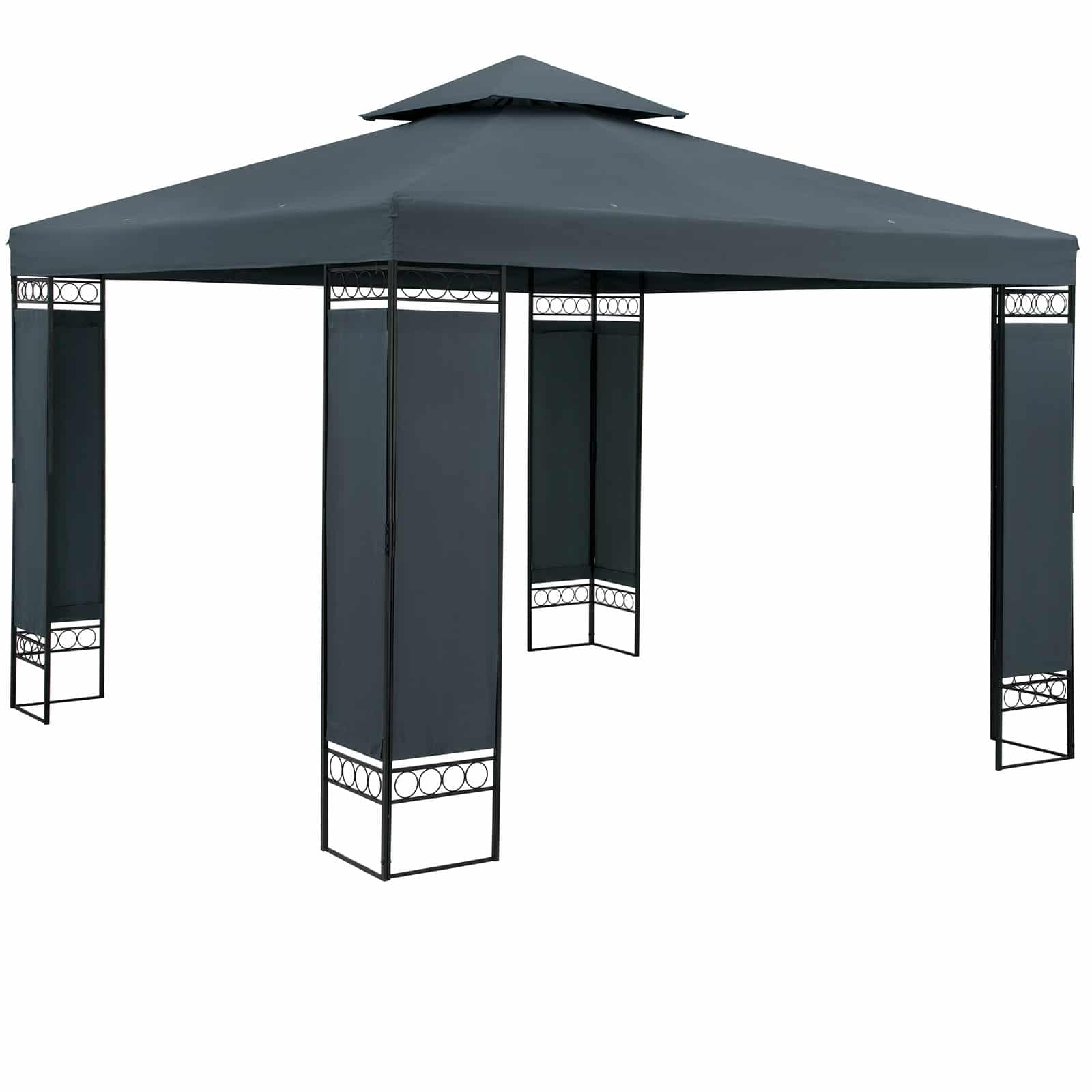 Pavillon Havetelt Havepavillon Lorca 3x3m Metal Vandafvisende Luksus  Farve: Antracit