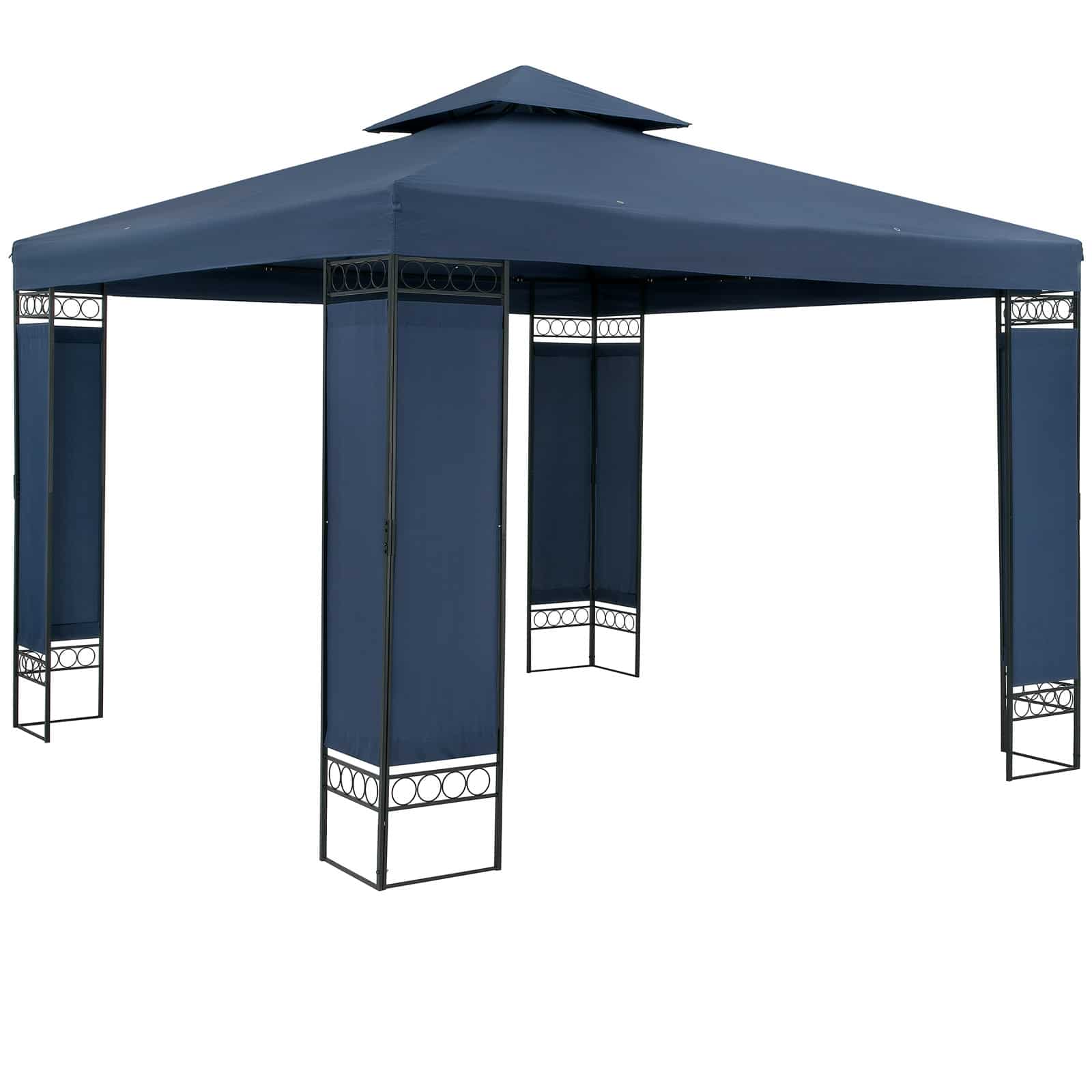 Pavillon Havetelt Havepavillon Lorca 3x3m Metal Vandafvisende Luksus  Farve: Blå