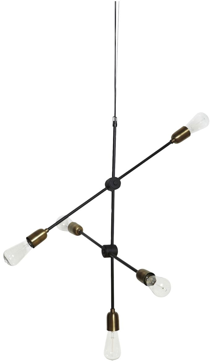 Pendel Lampe House Doctor Molecular -lys Skulpturelt Design ø68ã H78 Cm Sort Messing Justerbar