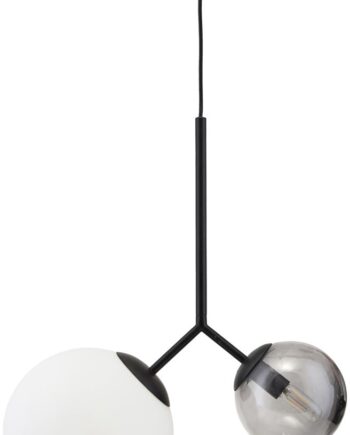 Pendel Lampe House Doctor Twice   Sort Hvidt Glas 70 Cm Ophængslampe