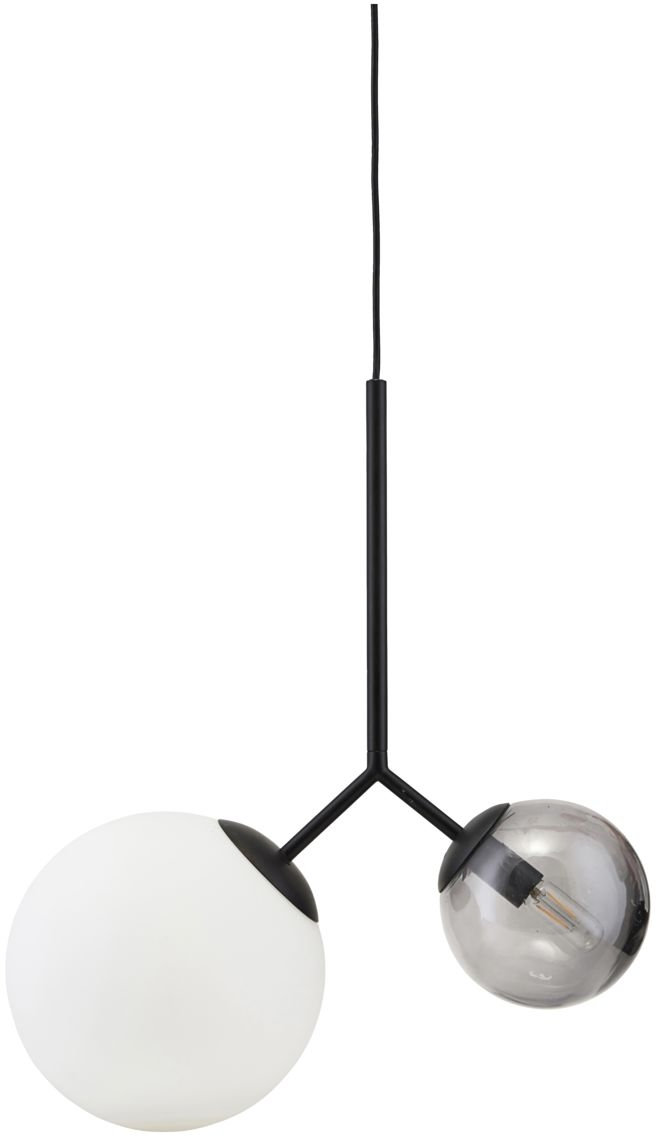 Pendel Lampe House Doctor Twice Sort Hvidt Glas 70 Cm Ophængslampe