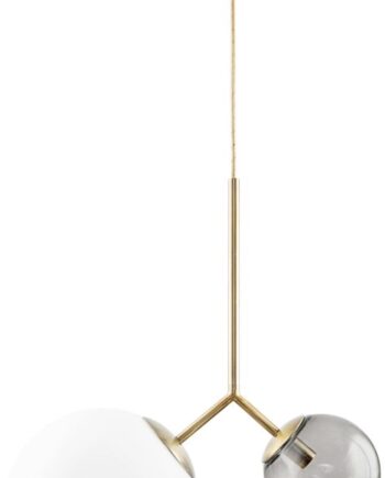 Pendel Lampe House Doctor Twis Twice Glas Metal Hvid Grå 70 Cm