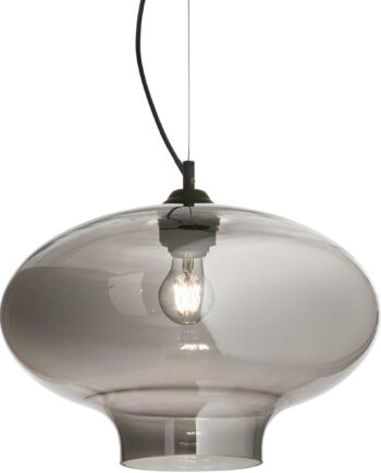 Pendel Lampe Ideal Lux Bistro ø40 Cm Justerbar Højde 35-245 Cm Røg Sort