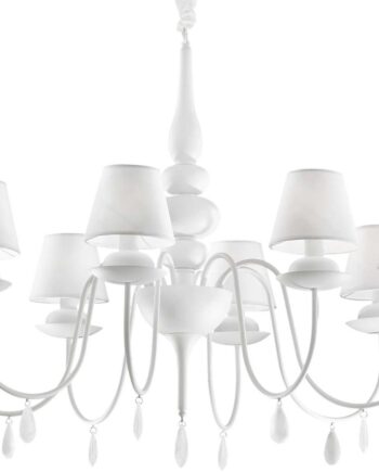 Pendel Lampe Ideal Lux Blanche Ophængslampe ø92   H90-180 Cm Hvid