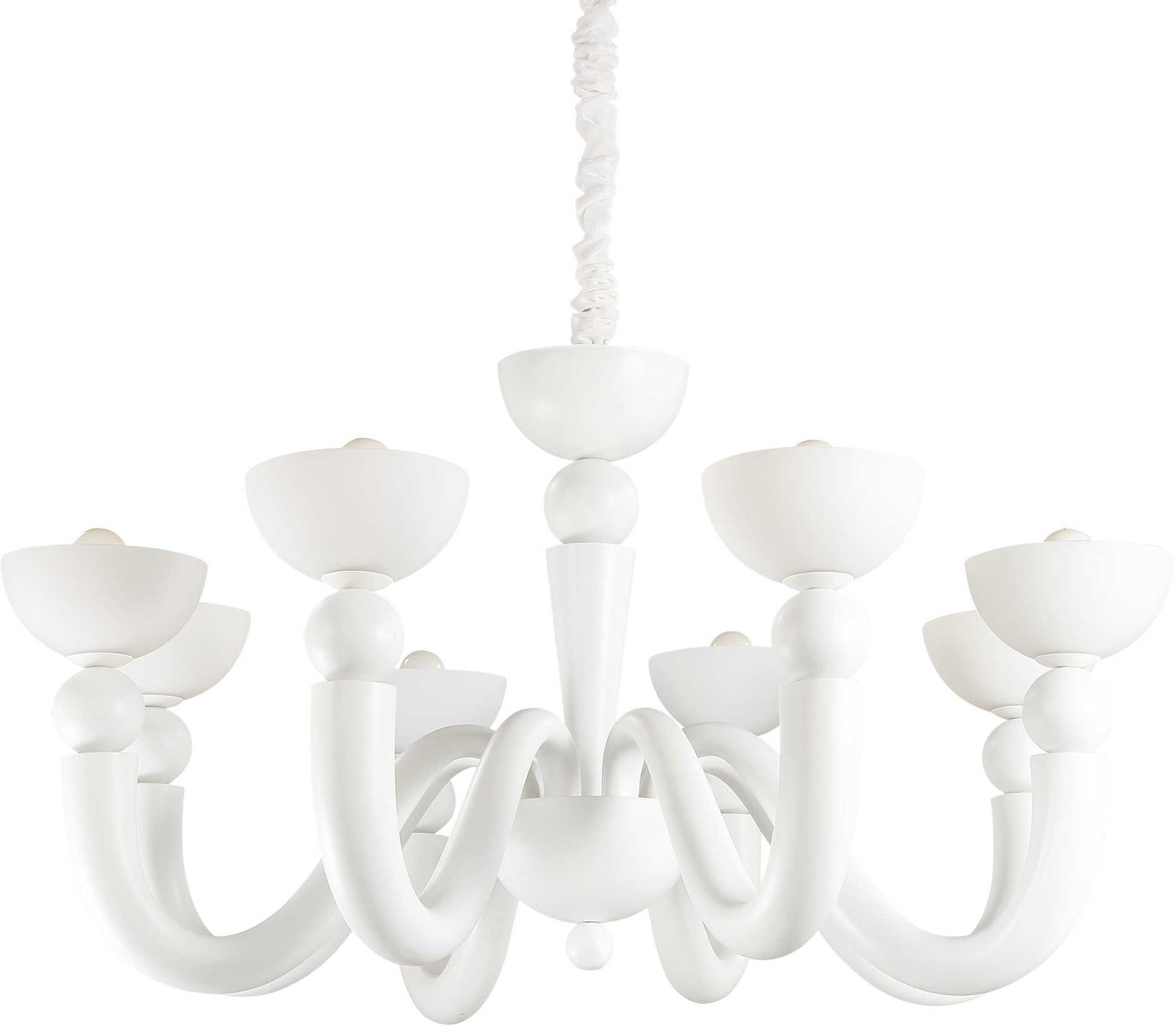 Pendel Lampe Ideal Lux Bon Bon Hvid ø95 Cm 75-140 Cm Justérbar