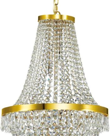 Pendel Lampe Ideal Lux Caesar ø45 Cm   Luksus Indendørs Hængelampe Justerbar Højde 90-185 Cm Guld