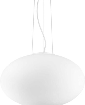 Pendel Lampe Ideal Lux Candy ø40 Cm Justerbar    29-238 Cm Satin Nikkel Hvid Krom