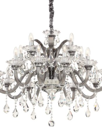 Pendel Lampe Ideal Lux Colossal 15-armet Glaspendel ø950 Mm Højdejusterbar Krom