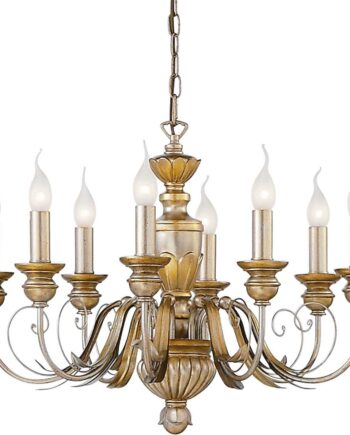 Pendel Lampe Ideal Lux Firenze  -armet Bladguld Metal ø64 Cm Justerbar Højde