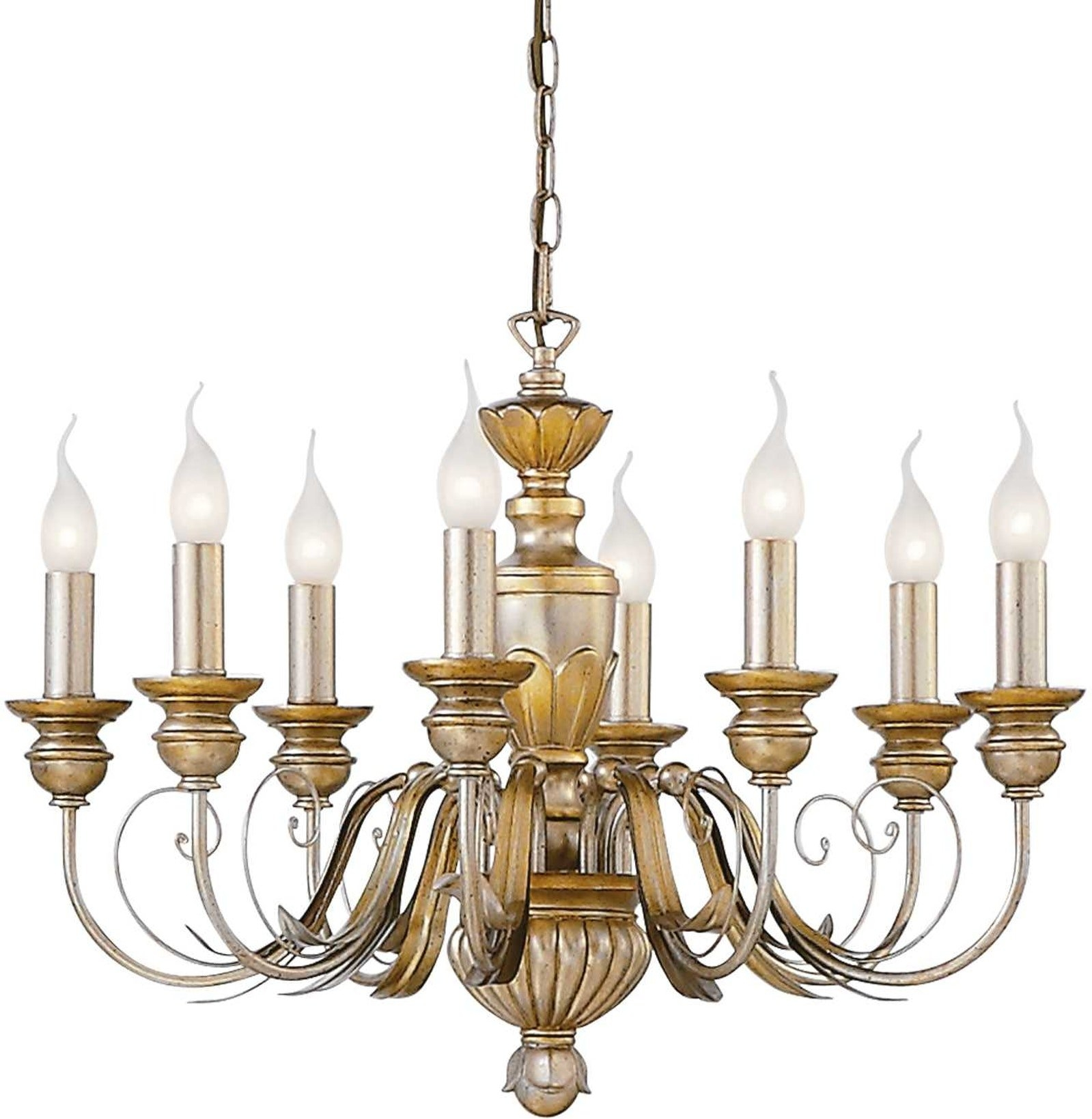 Pendel Lampe Ideal Lux Firenze -armet Bladguld Metal ø64 Cm Justerbar Højde