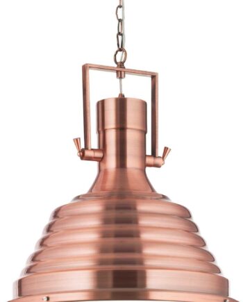 Pendel Lampe Ideal Lux Fisherman ø48   Cm Kobber Metal Og Glas Justerbar Højde 75-145 Cm