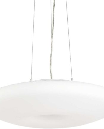 Pendel Lampe Ideal Lux Glory  -armet Hvid Krom ø60 Cm Justerbar Højde 26 235 Cm