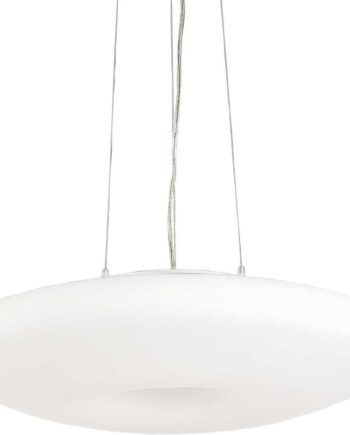 Pendel Lampe Ideal Lux Glory ø50 Cm H26-235 Cm Hvid Krom