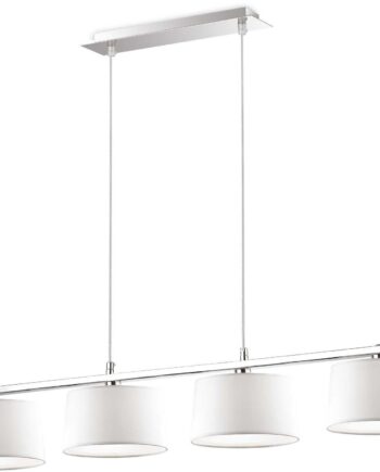 Pendel Lampe Ideal Lux Hilton Hvid Krom ø180 Mm Justerbar Højde 220-1000 Mm