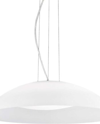 Pendel Lampe Ideal Lux Lena ø640 Mm Justerbar Højde 250 2340 Mm Hvid Krom Glas E27 X3