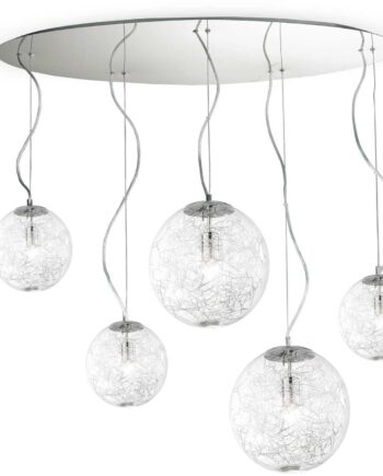 Pendel Lampe Ideal Lux Mapa Max   Krom-glas Hængelampe Med Justerbar Højde 350-1100 Mm  5ã E27