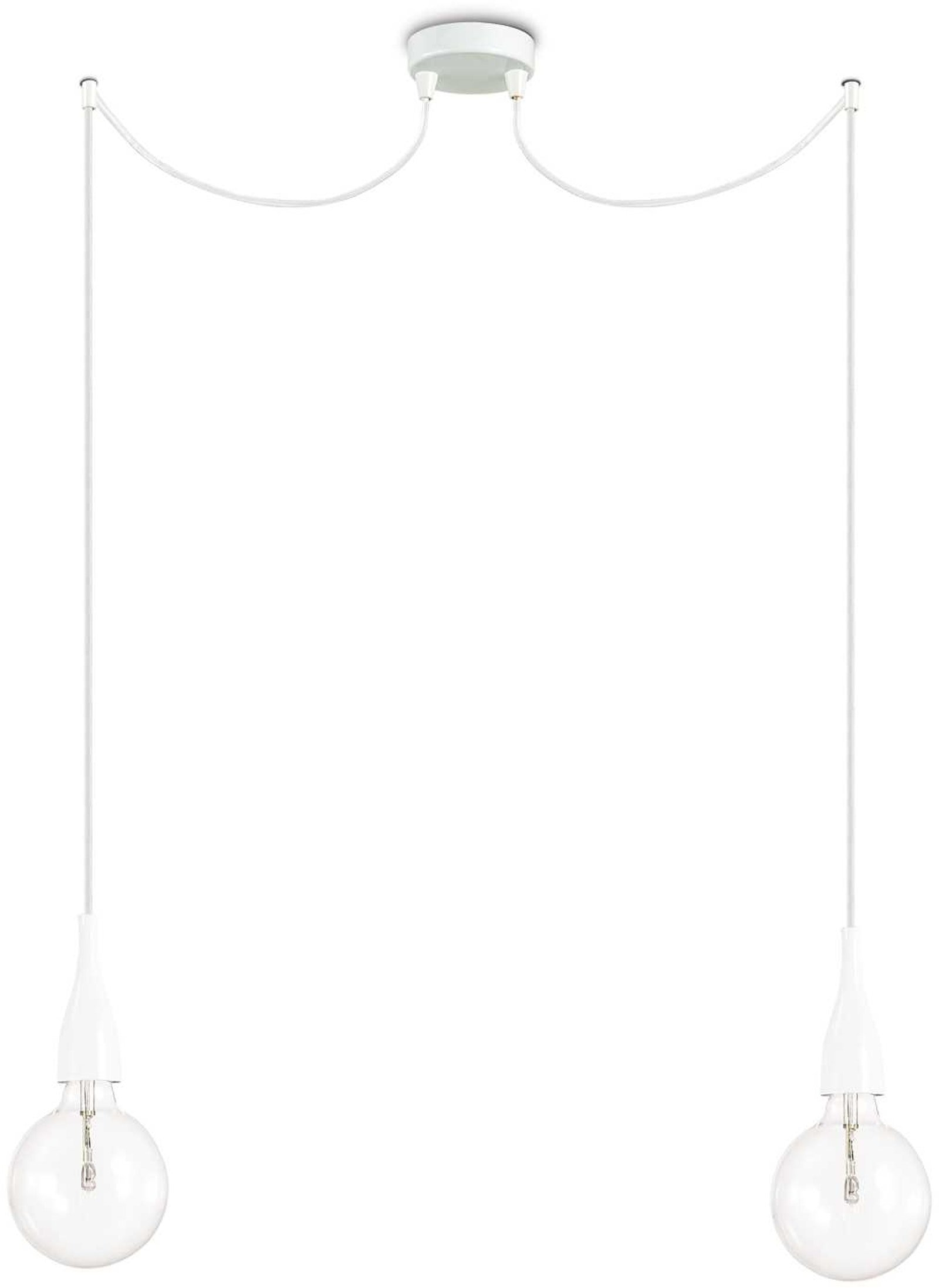 Pendel Lampe Ideal Lux Minimal L1600 Mm Justerbar H600-1500 Mm Hvid