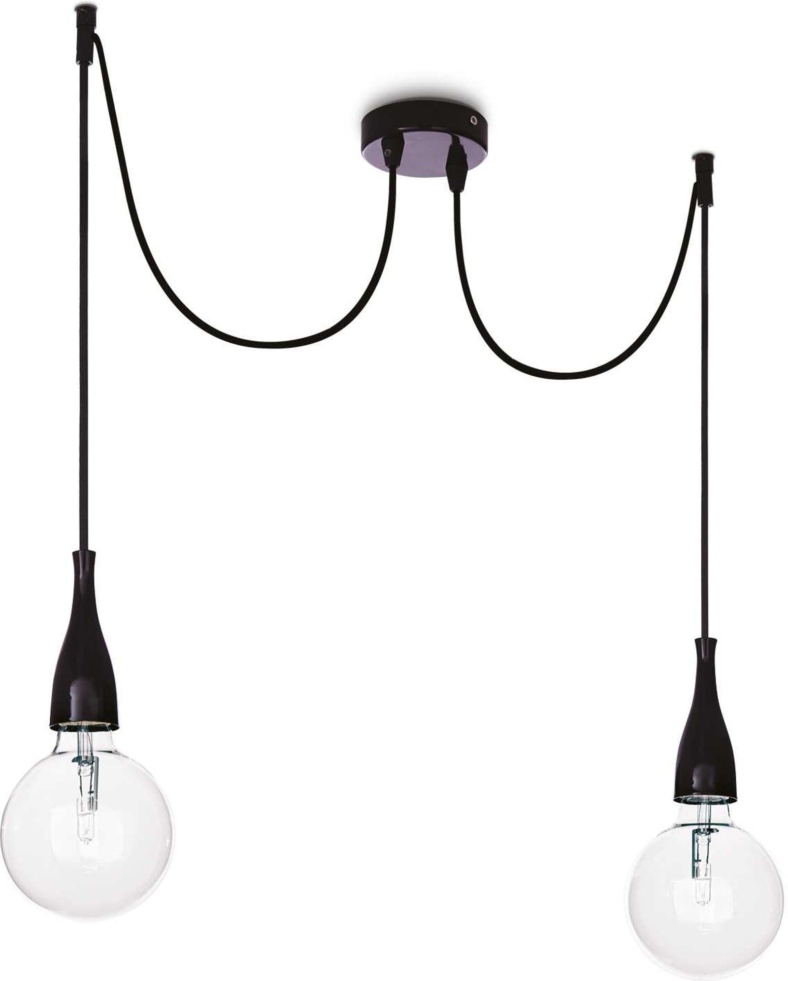 Pendel Lampe Ideal Lux Minimal Sort Justerbar Højde 60-150 Cm L160 Cm ø125 Mm
