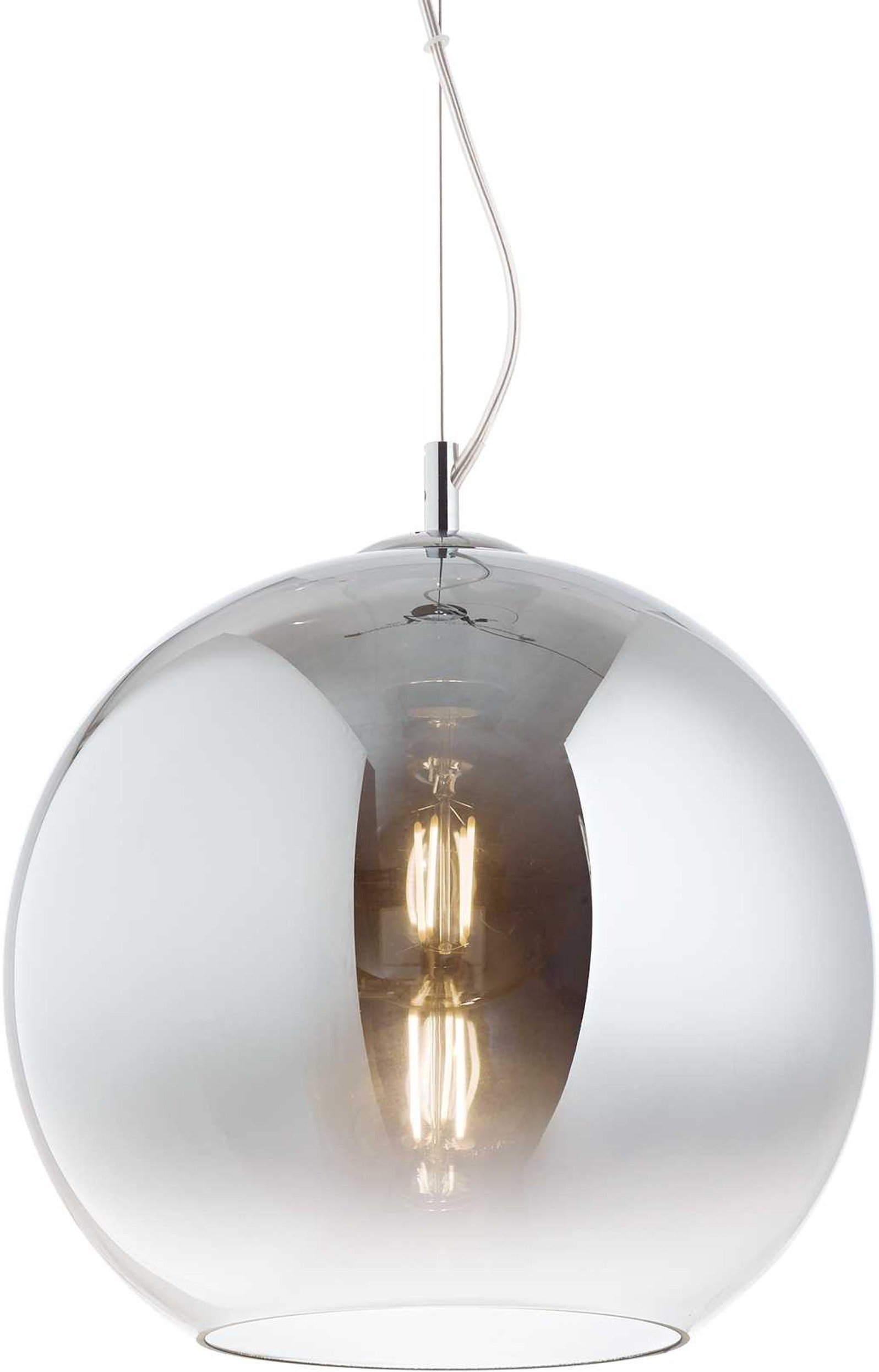 Pendel Lampe Ideal Lux Nemo ø400 Mm Justerbar Højde 430 2520 Mm Krom Glas