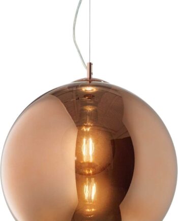 Pendel Lampe Ideal Lux Nemo ø400 Mm Kobber Metal Glas Justerbar Højde 43 252 Cm