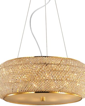 Pendel Lampe Ideal Lux Pasha Guldbelagt ø55 Cm Med Glas Og Krom