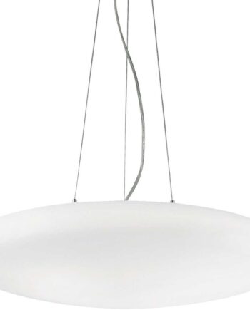 Pendel Lampe Ideal Lux Smarties ø500   H205-2295 Mm Hvidlakeret Metal   Hvidblæst Glas