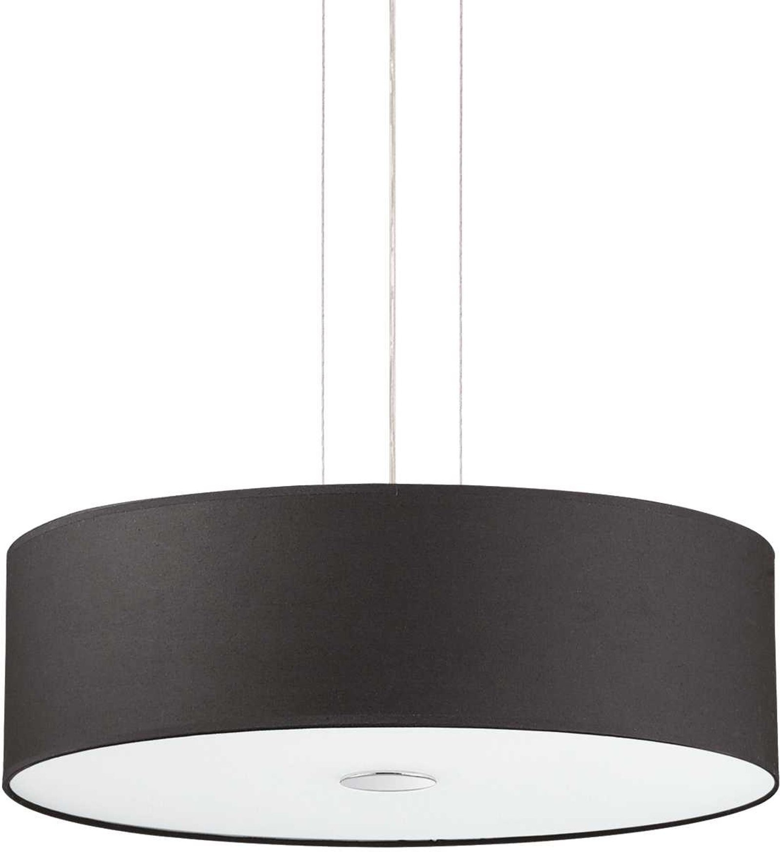 Pendel Lampe Ideal Lux Woody Hængelampe ø60 Cm Sort Krom Justerbar Højde 24 233 Cm