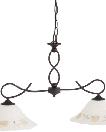 Pendel Loftlampe Ideal Lux Foglia   Justerbar Hængelampe   Hvid Sort Metal Og Glas