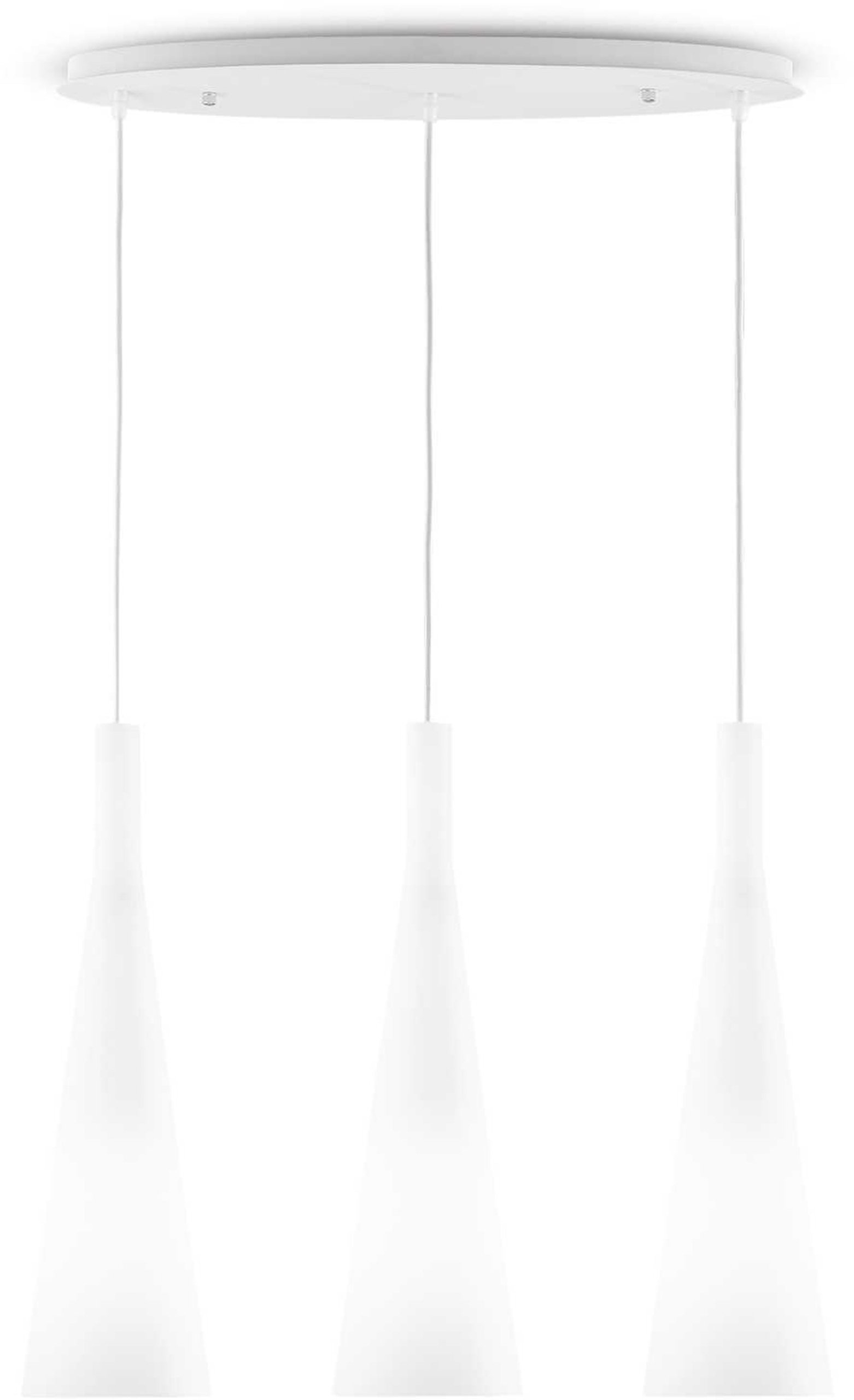 Pendel Loftlampe Ideal Lux Milk Hvid Glas Justerbar Højde 3ã E27