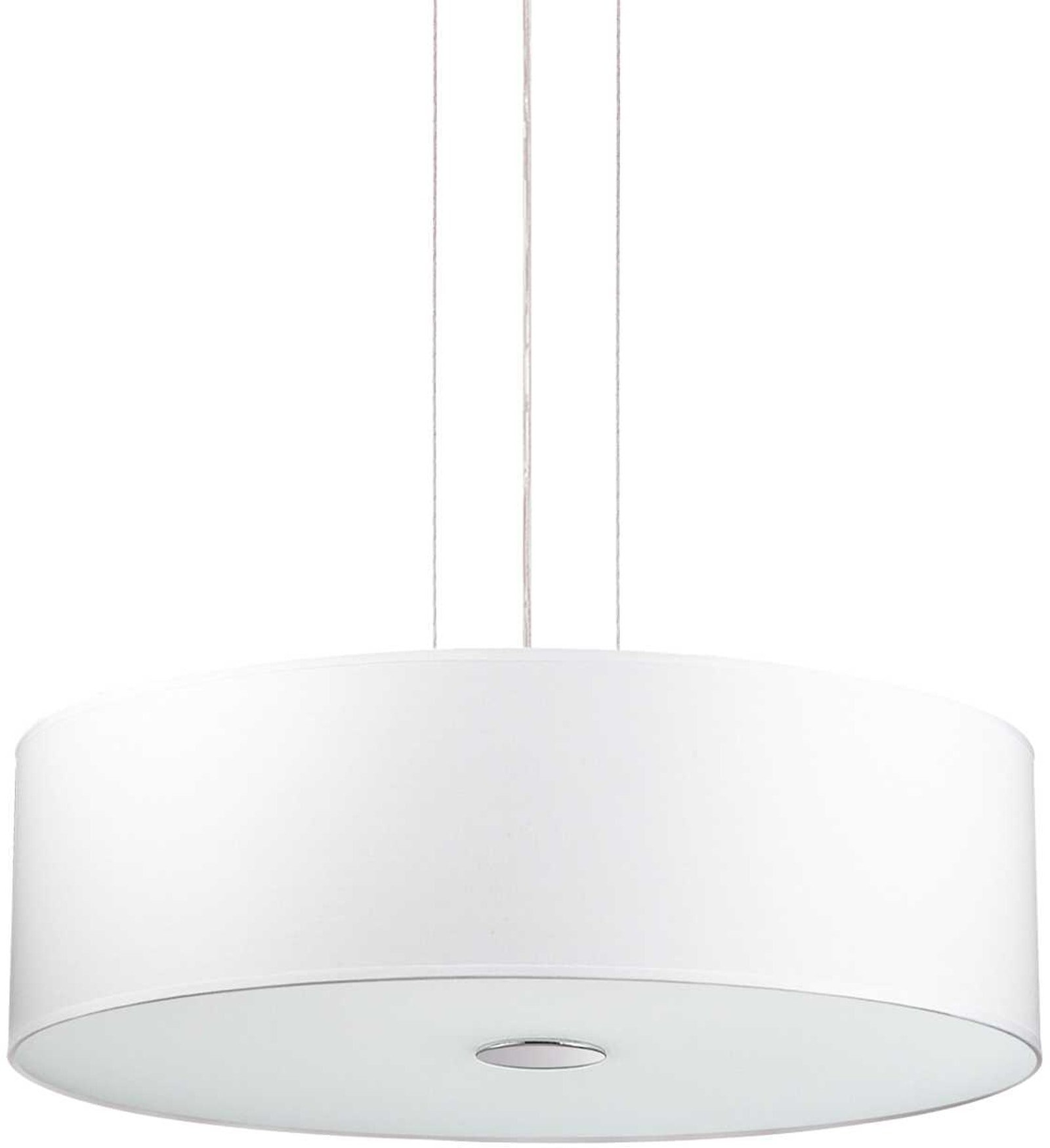 Pendel Loftlampe Ideal Lux Woody ø600 Mm H240-2330 Mm Hvid Krom