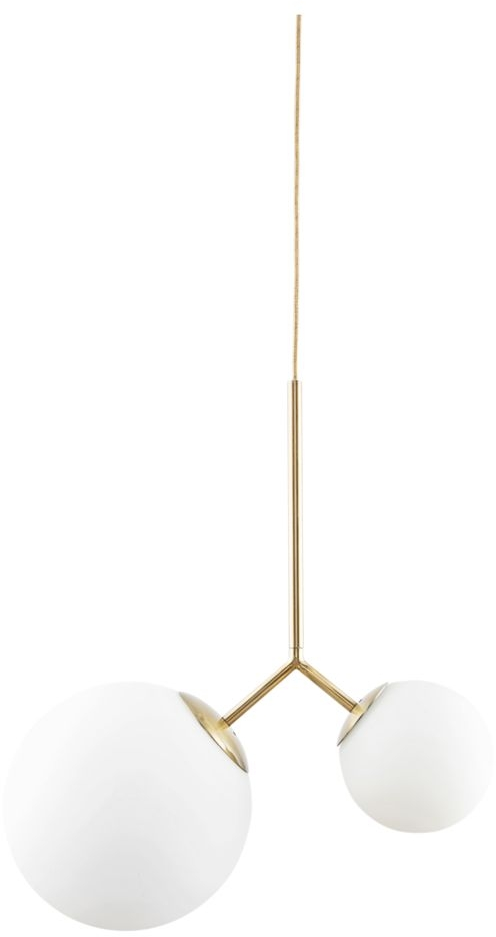 Pendel Loftslampe House Doctor Twis Hvidt Glas Med Messingdetaljer L70 Cm