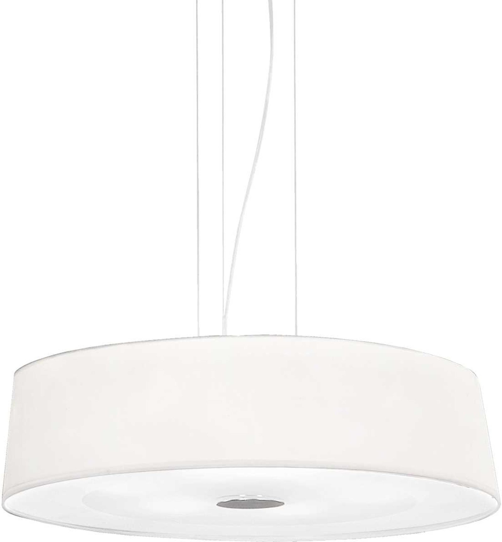 Pendel- Og Loftlampe Ideal Lux Hilton ø50 Cm Hvid Krom Justerbar Højde
