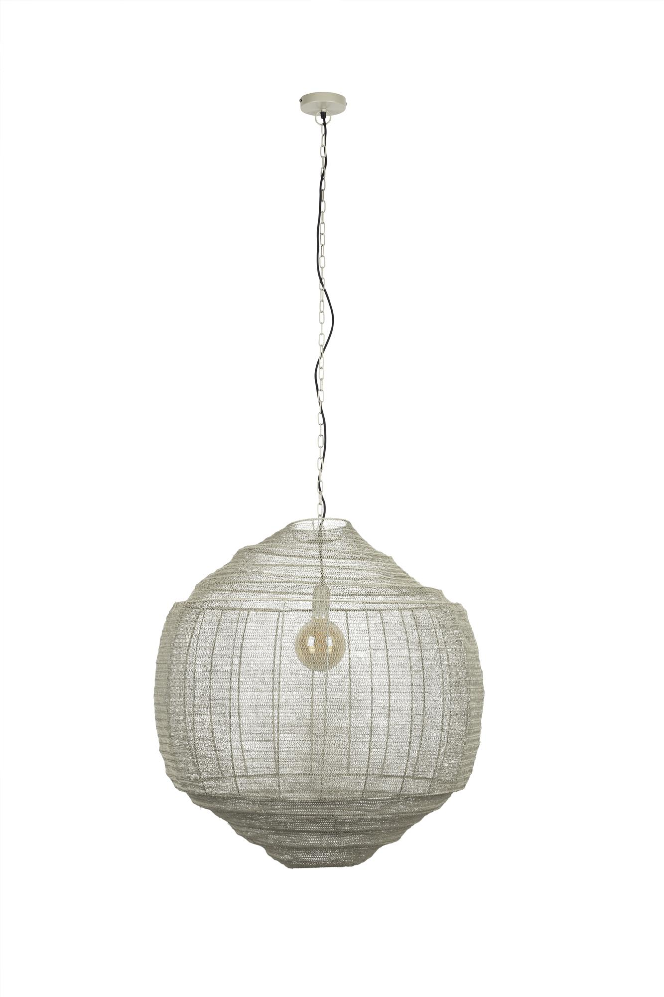 Pendellampe Dutchbone Meezan   Lysgrå Jern ø70 Cm Dæmpbar Vintage Designlampe
