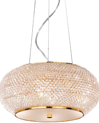 Pendellampe Hængelampe Ideal Lux Pasha ø450 H250-2340 Mm Guld Metal Glas