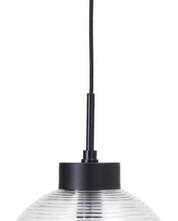Pendellampe House Doctor Gaia ø25ã 39 Cm Klar Rillede Glas Jern Stofledning