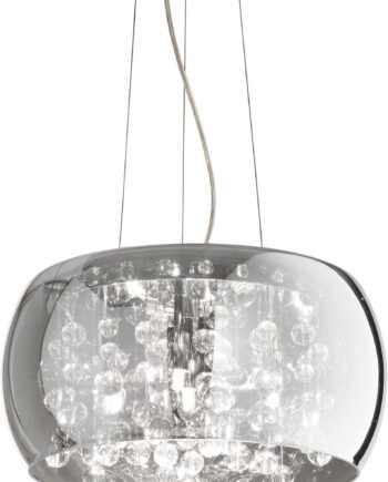 Pendellampe Ideal Lux Audi-80 Røg Krom ø400 Mm Højdejusterbar 260 2350 Mm