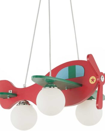 Pendellampe Ideal Lux Avion   Flyformet Loftlampe   Rød