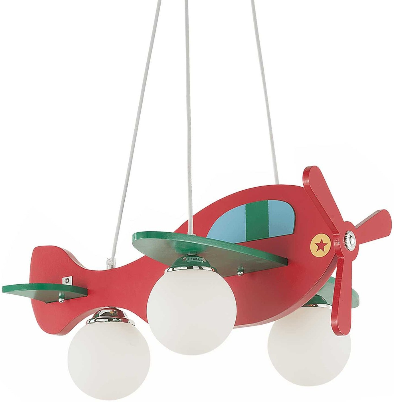 Pendellampe Ideal Lux Avion Flyformet Loftlampe Rød