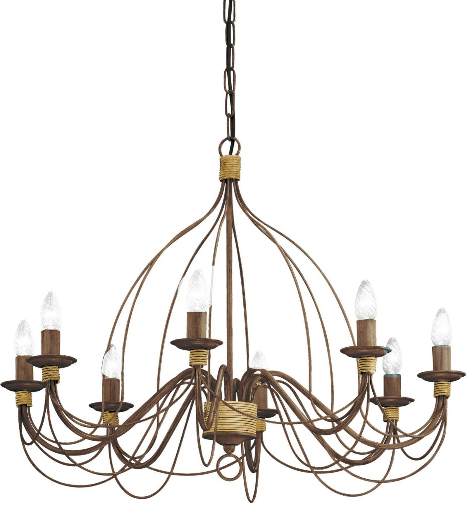 Pendellampe Ideal Lux Corte Rust ø80 Cm Justerbar Højde 80 115 Cm E14