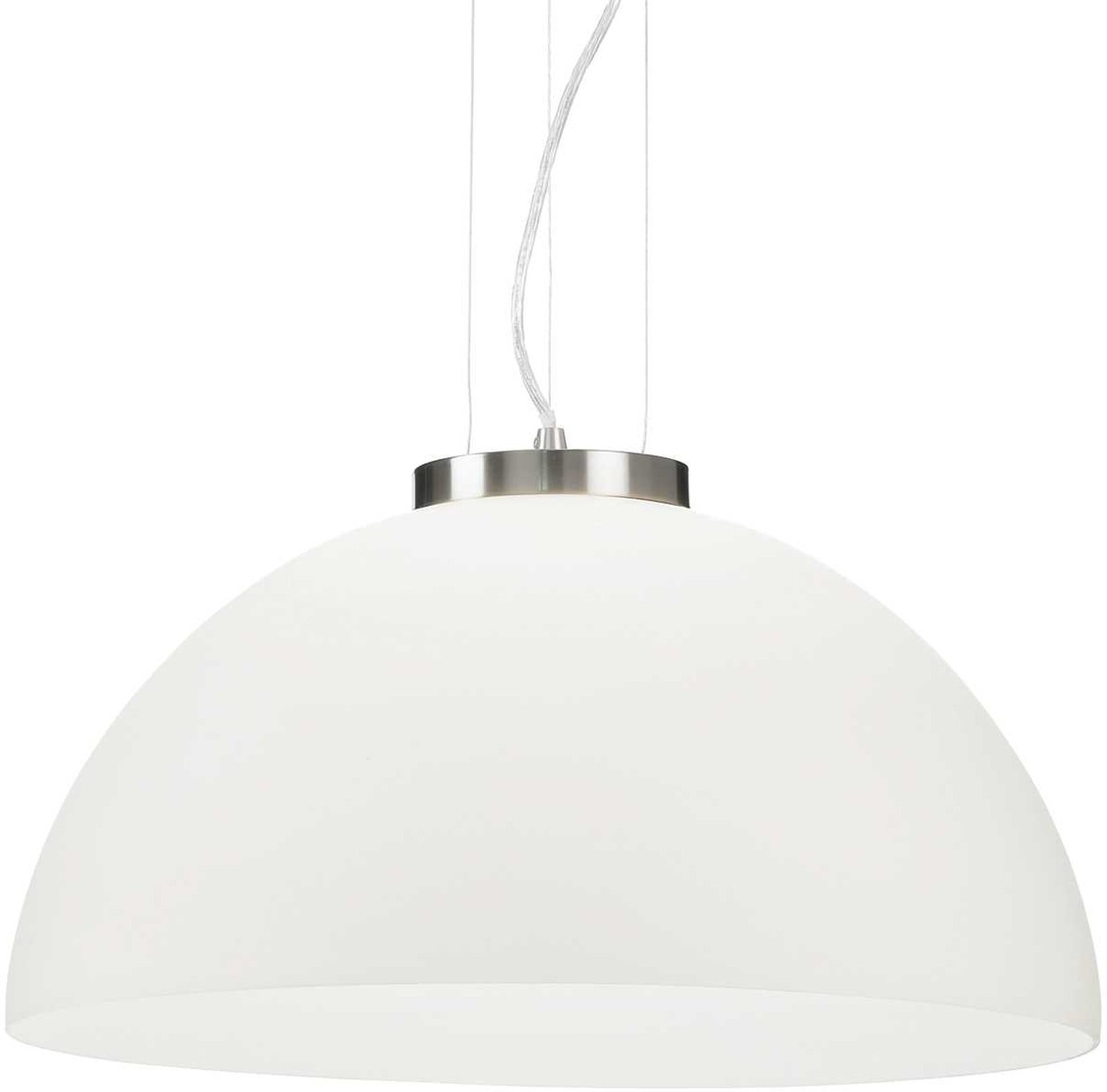 Pendellampe Ideal Lux Etna ø500 H300-2390 Mm Hvid Krom Glas
