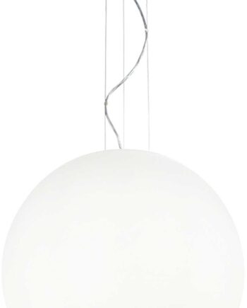 Pendellampe Ideal Lux Mapa Bianco ø50 Cm Hvidt Glas Justerbar Højde 56 265 Cm