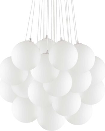 Pendellampe Ideal Lux Mapa Plus Ophængslampe Hvid ø800   H450-1300 Mm