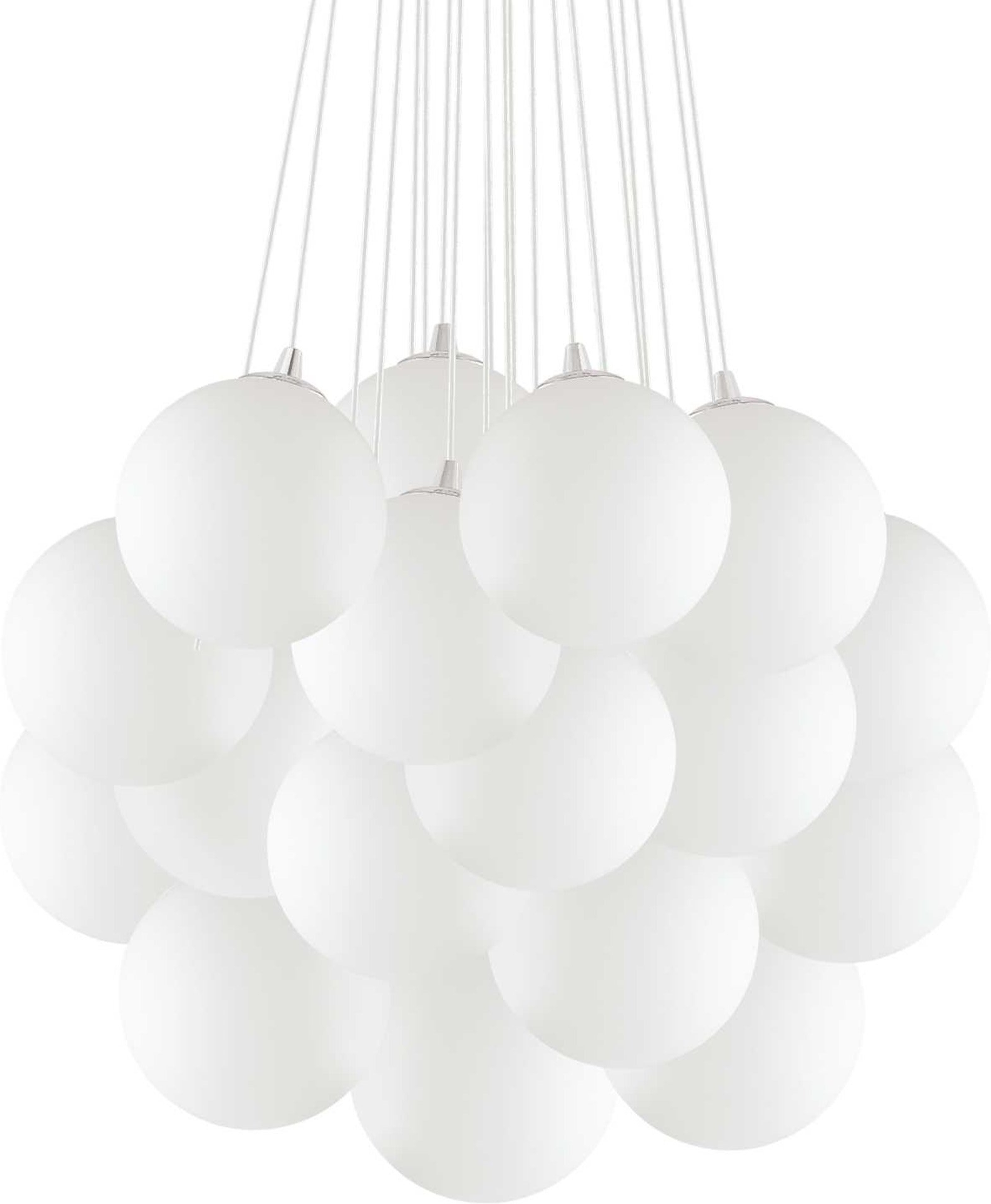 Pendellampe Ideal Lux Mapa Plus Ophængslampe Hvid ø800 H450-1300 Mm