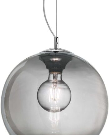 Pendellampe Ideal Lux Nemo ø400 Mm Røg Krom Glas Højdejusterbar 430-2520 Mm