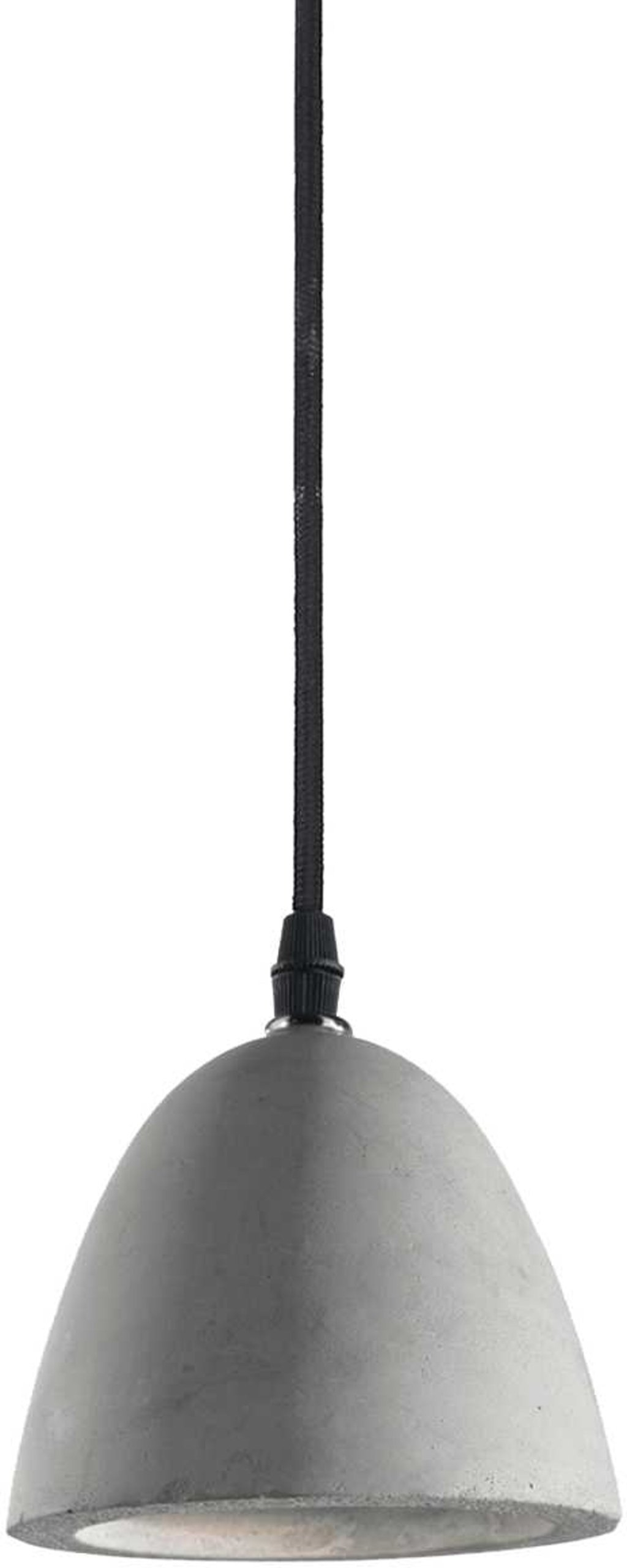 Pendellampe Ideal Lux Oil Beton Og Mat Sort ø120 Med 12m Stofkabel Gu10